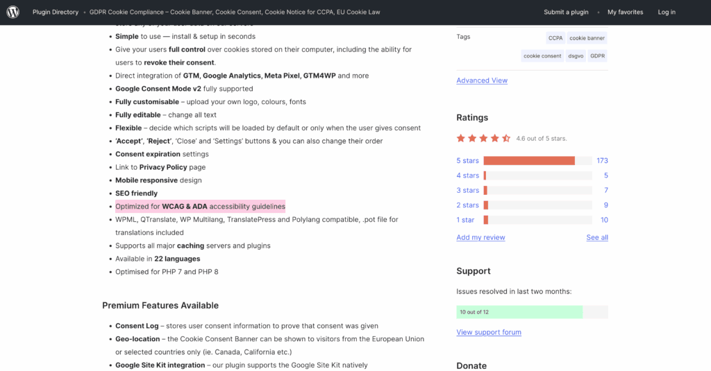 la pagina del plugin afferma che il plugin è ottimizzato